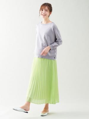 マタニティ トップス|サイドボタンニットトップス　マタニティ・授乳服【出産後も長く使える】|グレー