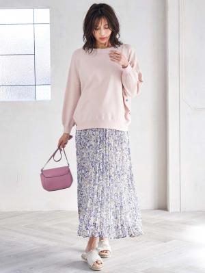 マタニティ トップス|サイドボタンニットトップス　マタニティ・授乳服【出産後も長く使える】|ライトピンク