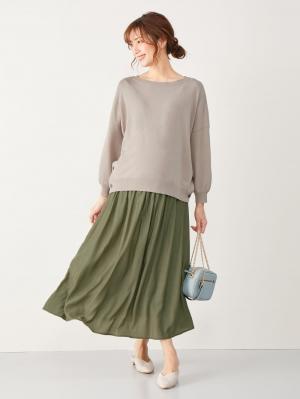 マタニティ トップス|サイドボタンニットトップス　マタニティ・授乳服【出産後も長く使える】|ベージュ