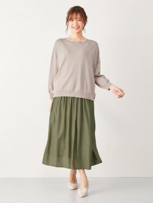 マタニティ トップス|サイドボタンニットトップス　マタニティ・授乳服【出産後も長く使える】|ベージュ