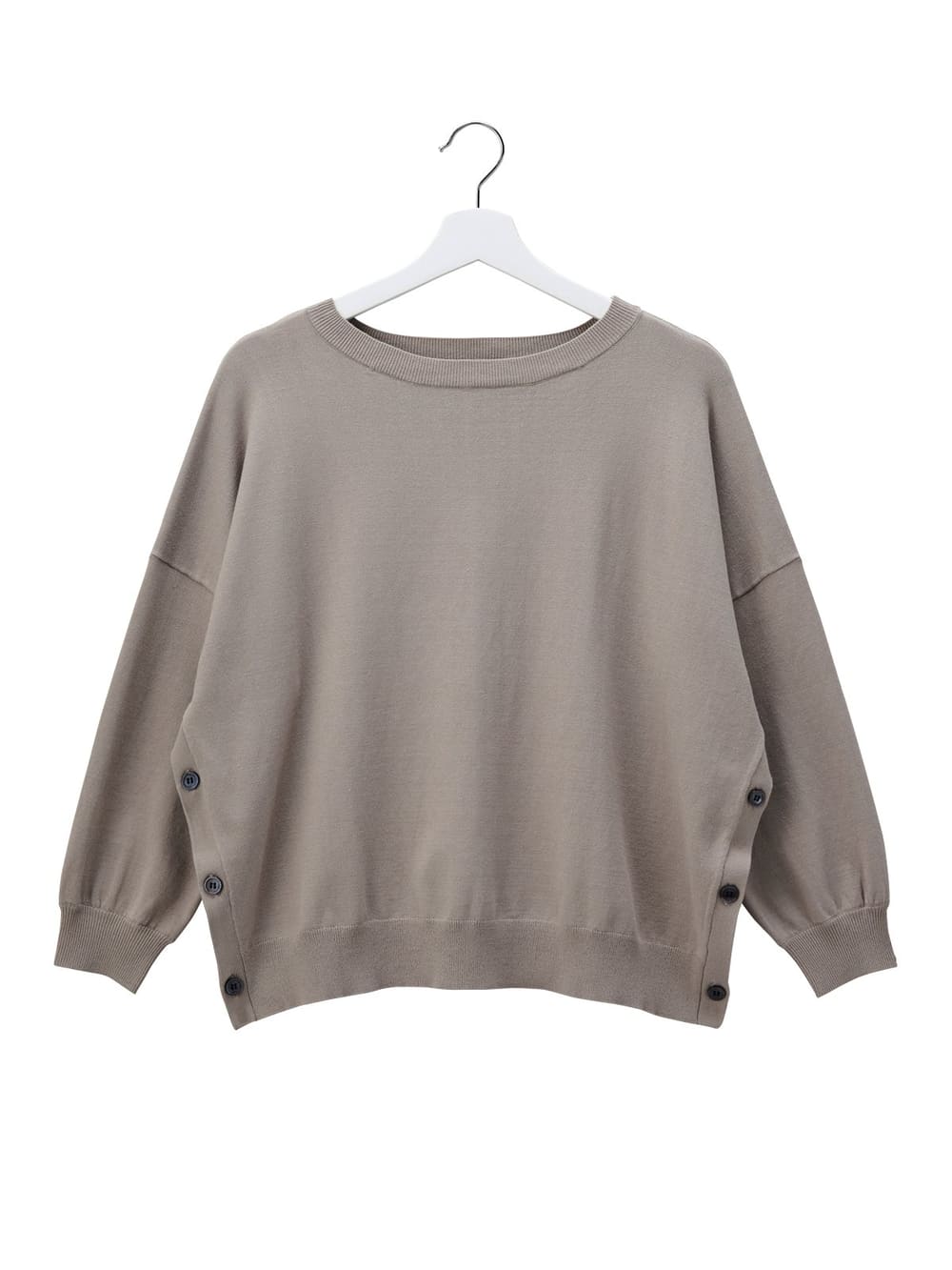 マタニティ トップス|サイドボタンニットトップス　マタニティ・授乳服【出産後も長く使える】|ベージュ