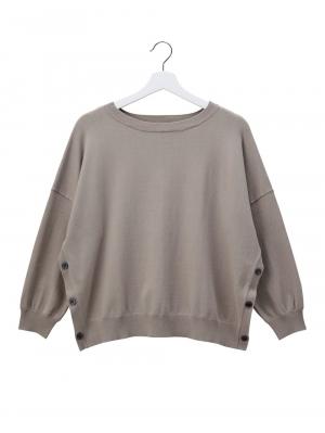 マタニティ トップス|サイドボタンニットトップス　マタニティ・授乳服【出産後も長く使える】|ベージュ