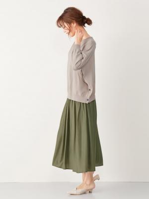 マタニティ トップス|サイドボタンニットトップス　マタニティ・授乳服【出産後も長く使える】|ベージュ