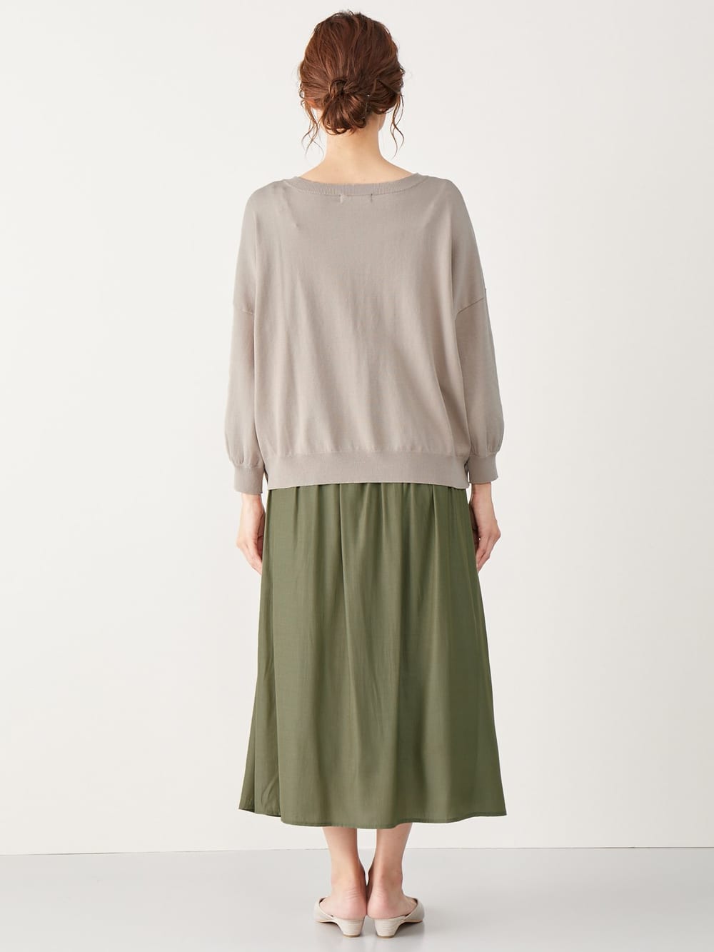 マタニティ トップス|サイドボタンニットトップス　マタニティ・授乳服【出産後も長く使える】|ベージュ