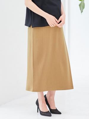 マタニティ スカート|【産前産後対応】リブラップマキシスカート【出産後も長く使える】|キャメルベージュ