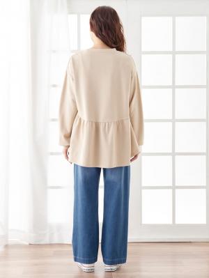 マタニティ トップス|ミニ裏毛ギャザートップス　マタニティ・授乳服【出産後も長く使える】