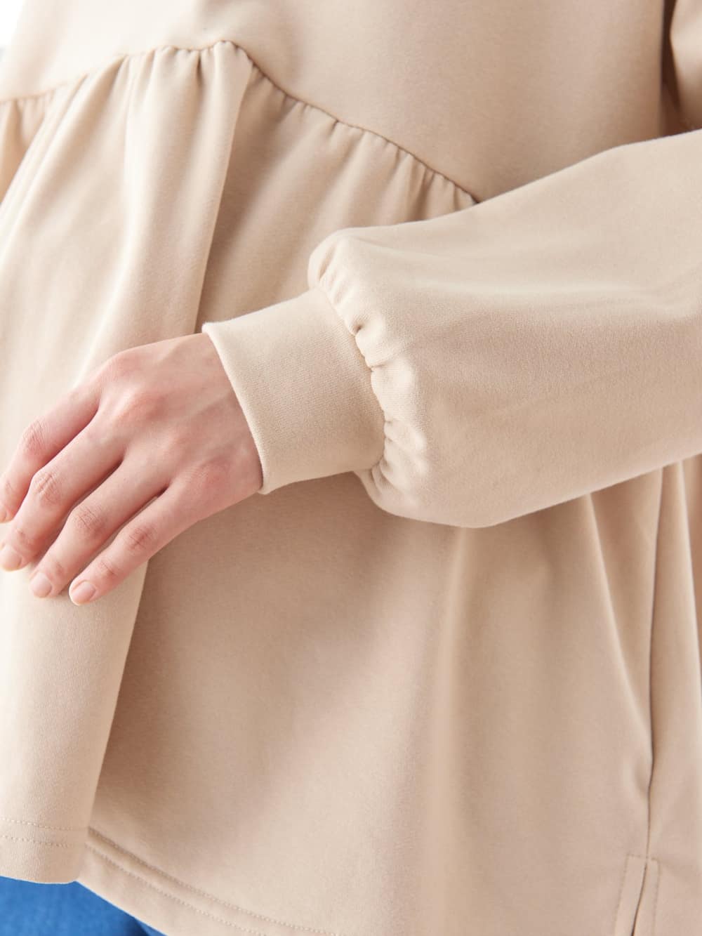 マタニティ トップス|ミニ裏毛ギャザートップス　マタニティ・授乳服【出産後も長く使える】