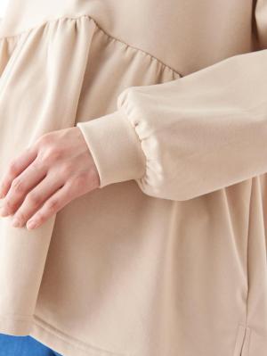 マタニティ トップス|ミニ裏毛ギャザートップス　マタニティ・授乳服【出産後も長く使える】