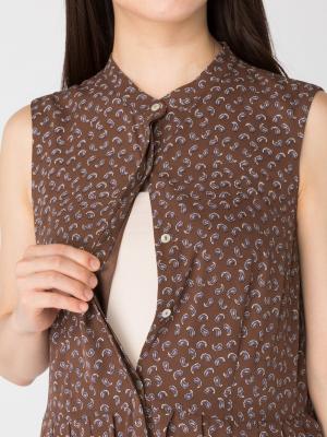 マタニティ ワンピース|ペイズリー柄ノースリーブワンピース　マタニティ・授乳服【出産後も長く使える】