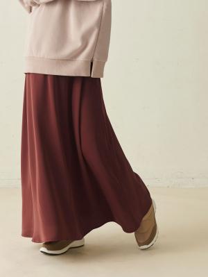 マタニティ スカート|【産前産後対応】Aラインロングスカート【出産後も長く使える】|ブラウン