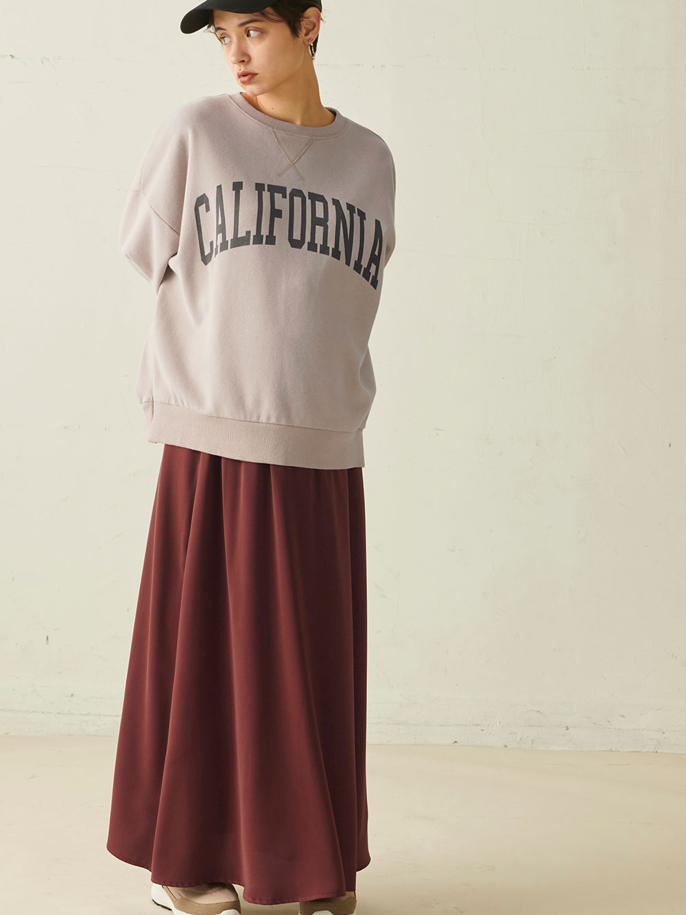 マタニティ スカート|【産前産後対応】Aラインロングスカート【出産後も長く使える】|ブラウン