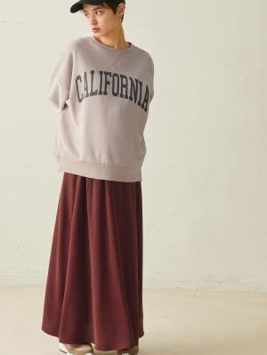 マタニティ スカート|【産前産後対応】Aラインロングスカート【出産後も長く使える】|ブラウン