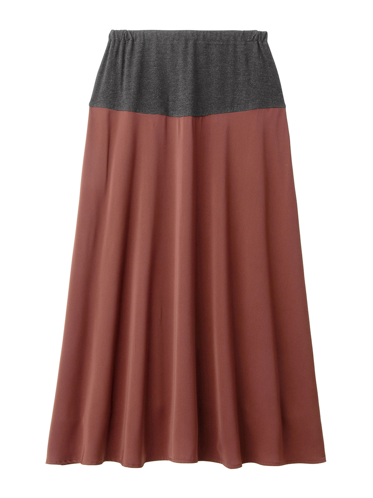 マタニティ スカート|【産前産後対応】Aラインロングスカート【出産後も長く使える】|ブラウン