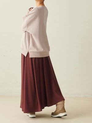 マタニティ スカート|【産前産後対応】Aラインロングスカート【出産後も長く使える】|ブラウン