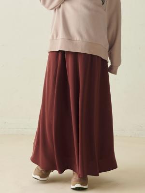 マタニティ スカート|【産前産後対応】Aラインロングスカート【出産後も長く使える】|ブラウン