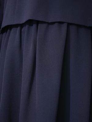 マタニティ ワンピース|八分袖レイヤードギャザーフレアワンピース マタニティ・授乳服【出産後も長く使える】