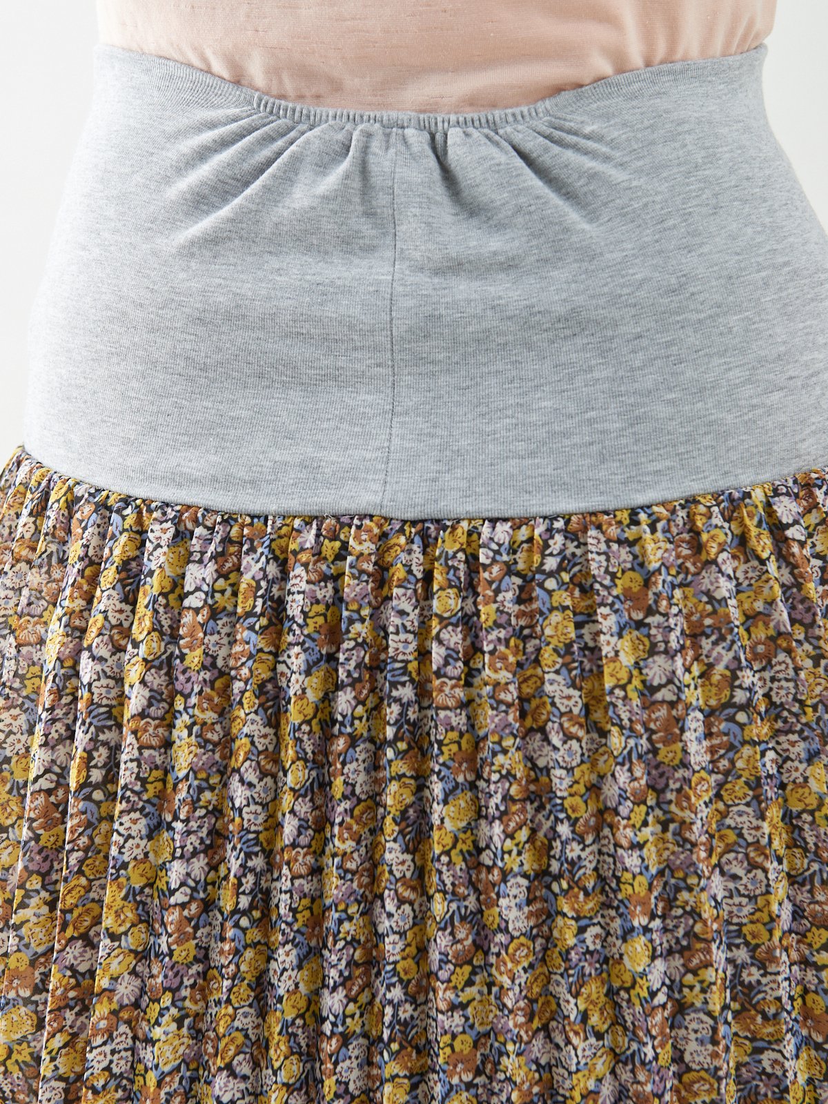 マタニティ スカート|【産前産後対応】花柄シフォンプリーツスカート【出産後も長く使える】