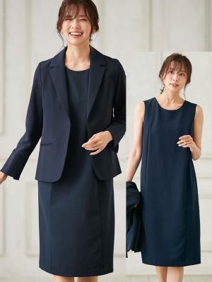 マタニティ ワンピース|ストレッチジョーゼットノースリーブワンピ－ス　マタニティ・授乳服【出産後も長く使える】|ネイビー