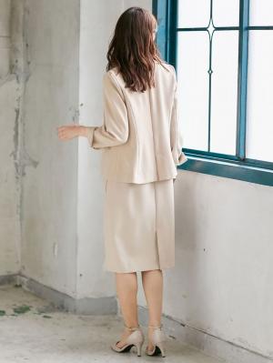 マタニティ ワンピース|ストレッチジョーゼットノースリーブワンピ－ス　マタニティ・授乳服【出産後も長く使える】|ベージュ