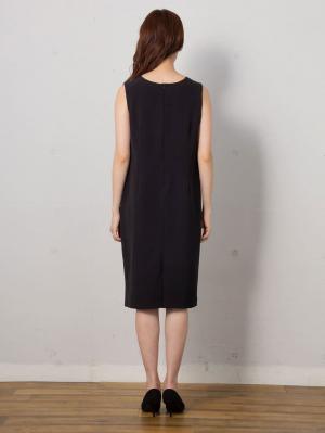 マタニティ ワンピース|ストレッチジョーゼットノースリーブワンピ－ス　マタニティ・授乳服【出産後も長く使える】|ブラック