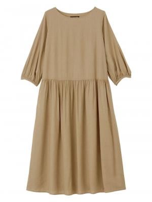 マタニティ ワンピース|レーヨンリネンワンピース　マタニティ・授乳服【出産後も長く使える】|ベージュ