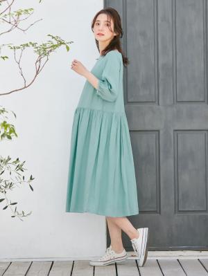 マタニティ ワンピース|レーヨンリネンワンピース　マタニティ・授乳服【出産後も長く使える】|ミント