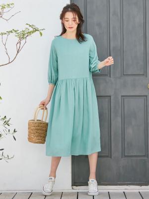 マタニティ ワンピース|レーヨンリネンワンピース　マタニティ・授乳服【出産後も長く使える】|ミント