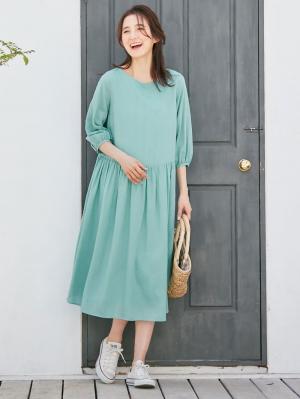 マタニティ ワンピース|レーヨンリネンワンピース　マタニティ・授乳服【出産後も長く使える】|ミント