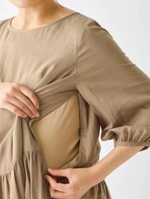 マタニティ ワンピース|レーヨンリネンワンピース　マタニティ・授乳服【出産後も長く使える】