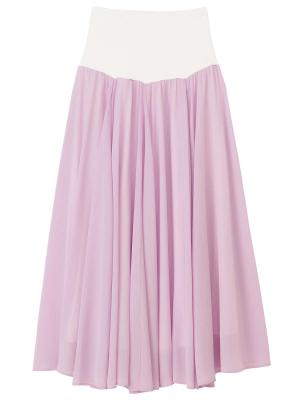 【産前産後】楊柳シフォンギャザーフレアスカート【出産後も長く使える】 29707