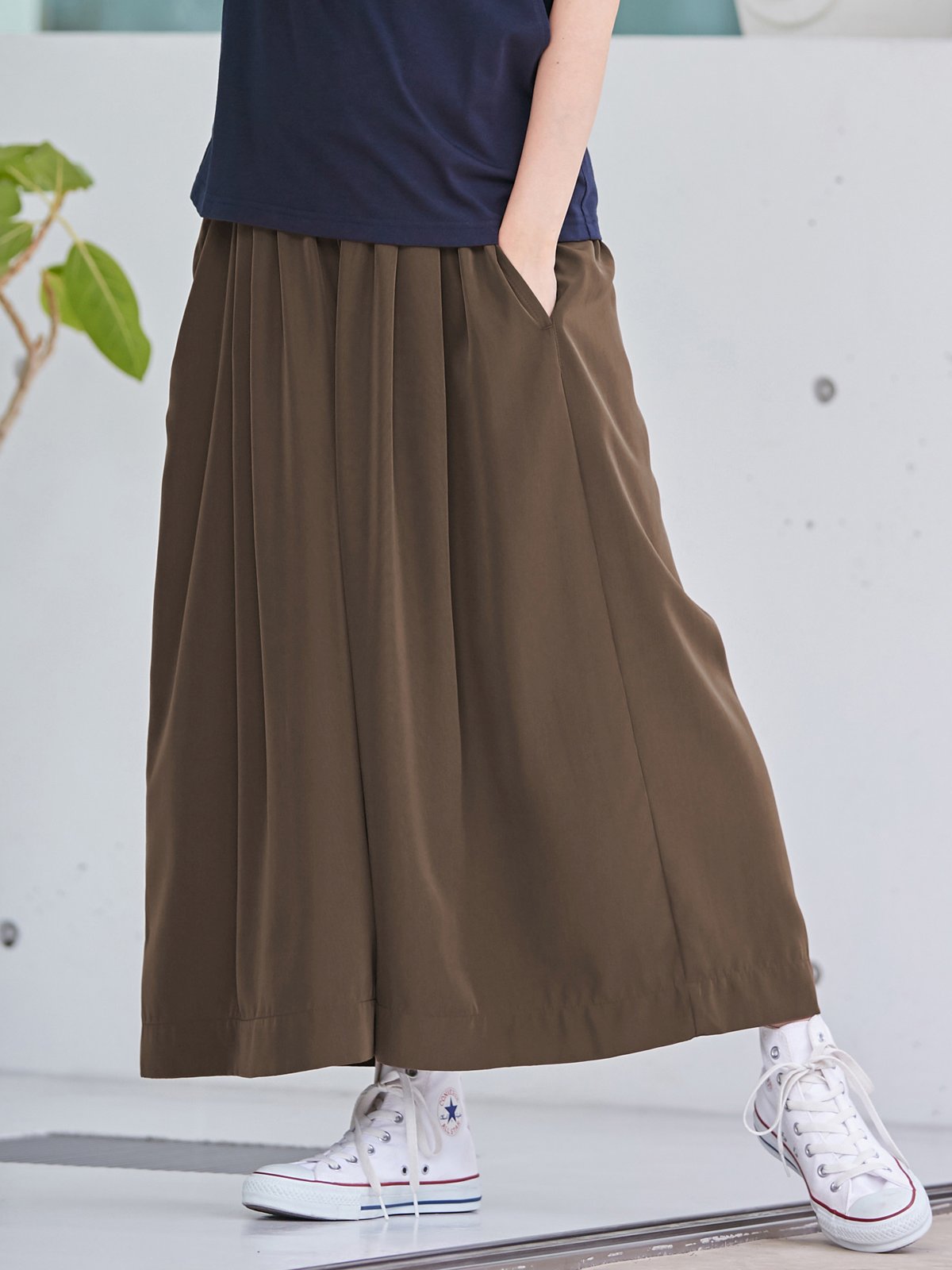 産前産後対応 ドライタッチフレアワイドパンツ マタニティウェア 授乳服通販 エンジェリーベ 公式