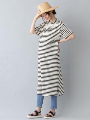 マタニティ ワンピース|ain（アイン）T/C天竺ボーダーワンピース　マタニティ・授乳服【出産後も長く使える】|オフ