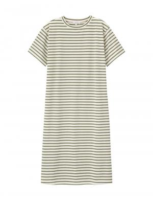 マタニティ ワンピース|ain（アイン）T/C天竺ボーダーワンピース　マタニティ・授乳服【出産後も長く使える】|カーキ