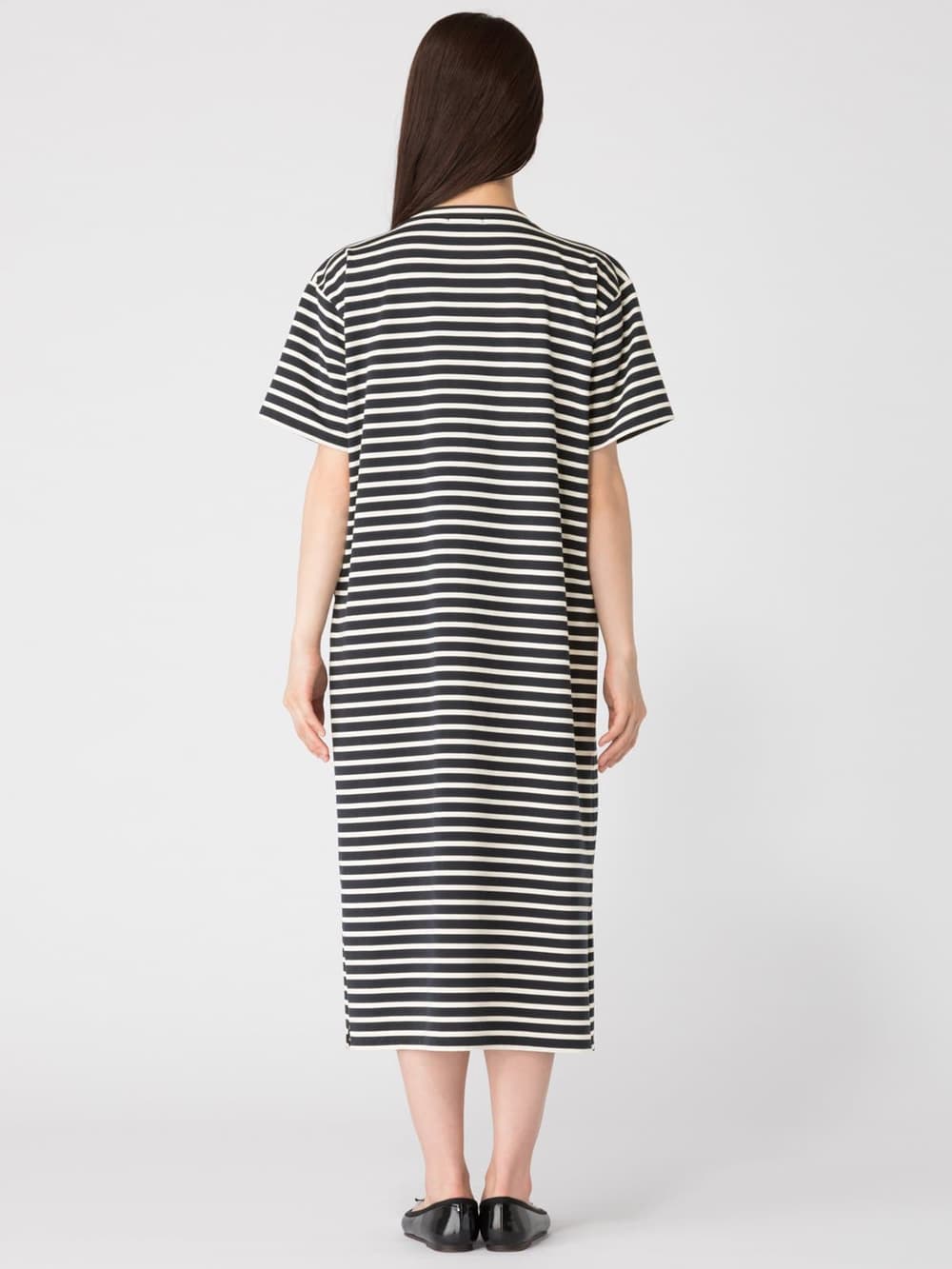 マタニティ ワンピース|ain（アイン）T/C天竺ボーダーワンピース　マタニティ・授乳服【出産後も長く使える】|ネイビー