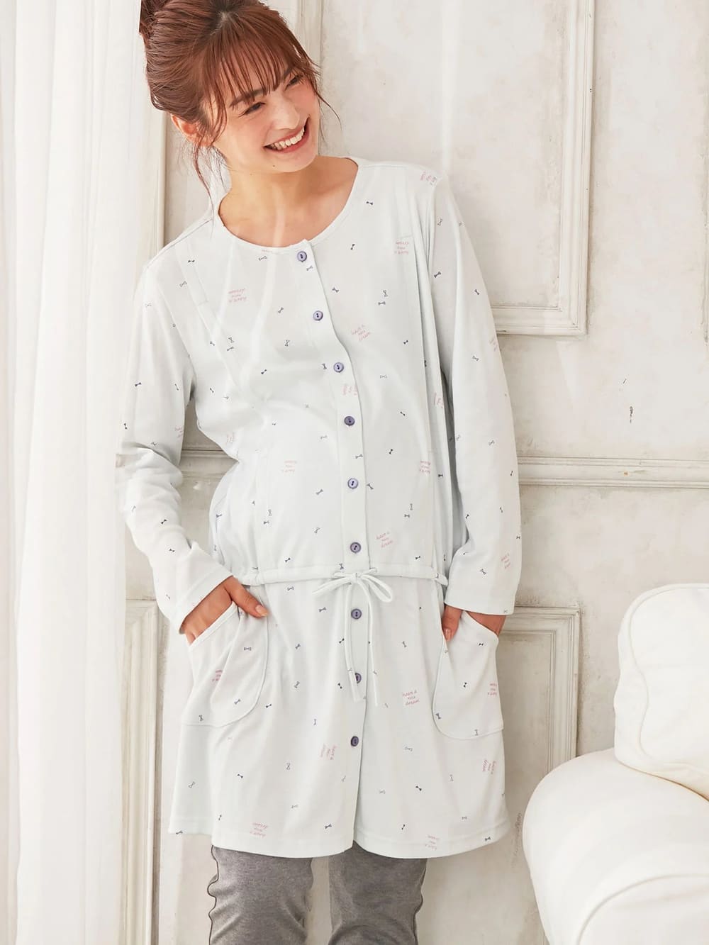 マタニティ パジャマ ルームウェア 授乳口付 T Cスムースパジャマ マタニティウェア 授乳服通販 エンジェリーベ 公式