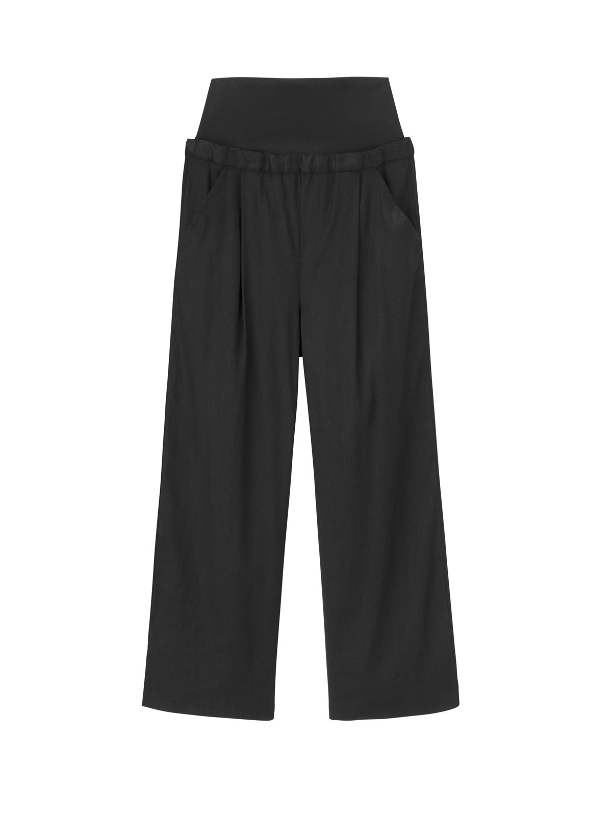 【激安アウトレット!】 買うほどおトク！おまとめ割】【産前産後対応】麻混タック パンツ
