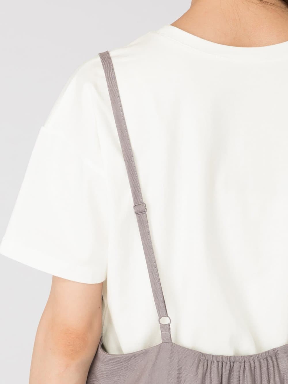 マタニティ ワンピース|【セット】麻混キャミワンピース&半袖Ｔシャツ　マタニティ・授乳服【出産後も長く使える】