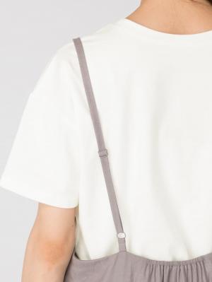 マタニティ ワンピース|【セット】麻混キャミワンピース&半袖Ｔシャツ　マタニティ・授乳服【出産後も長く使える】