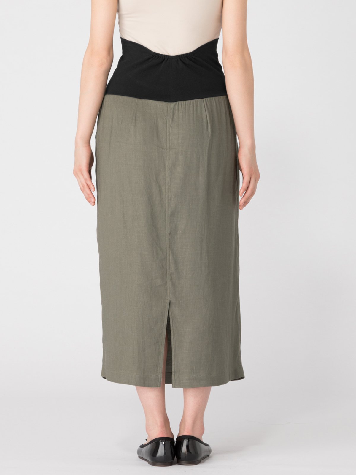 マタニティ スカート|【産前産後対応】麻混タイトスカート【出産後も長く使える】