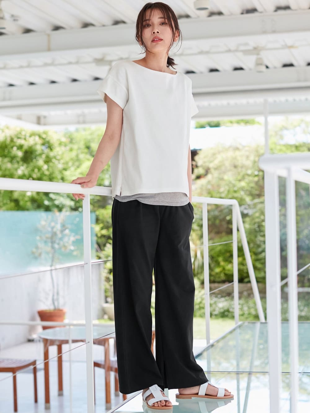 産前産後対応 カットソーワイドパンツ マタニティウェア 授乳服通販 エンジェリーベ 公式