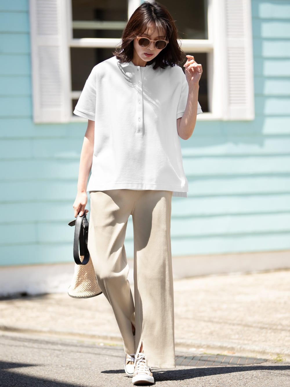 マタニティ トップス 授乳トップス 授乳しやすい オーバーサイズポロ マタニティウェア 授乳服通販 エンジェリーベ 公式