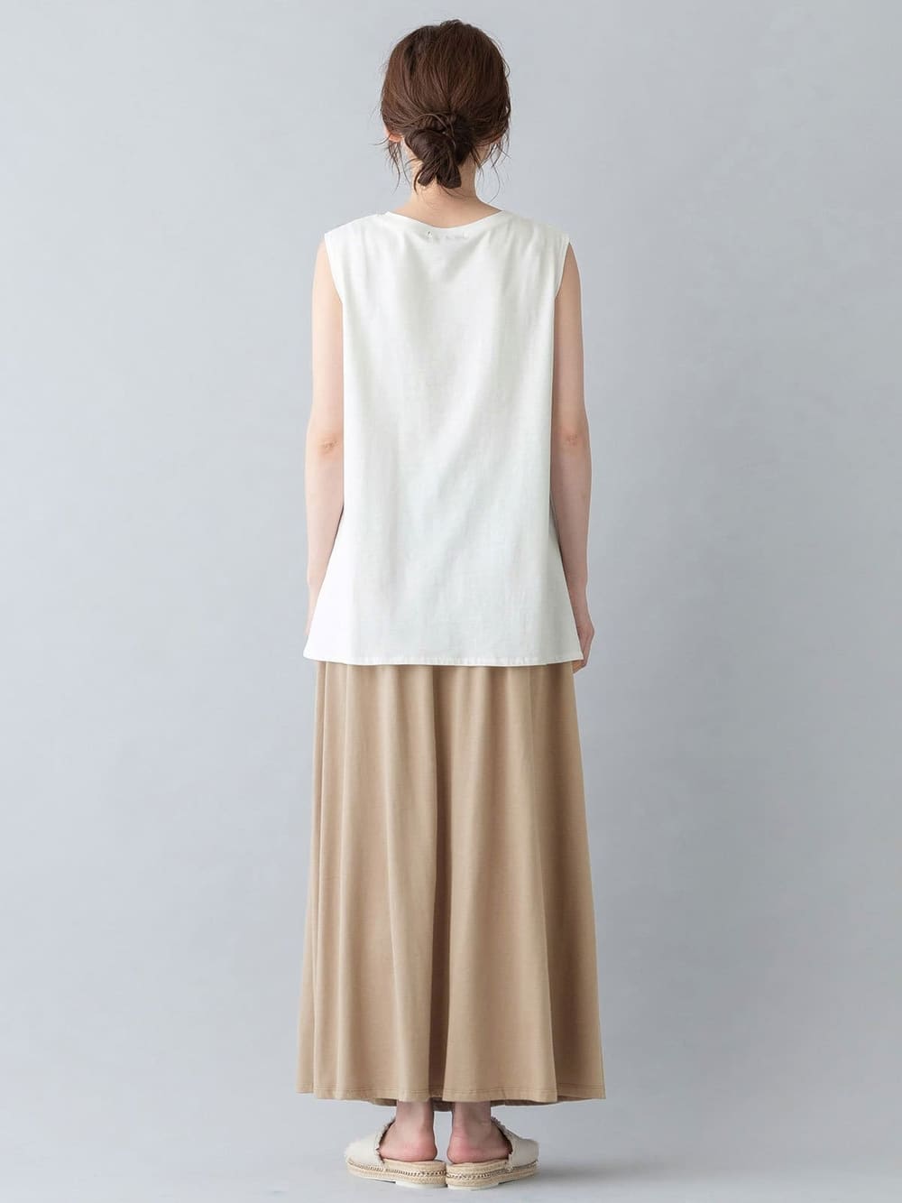 マタニティ ワンピース|【セット】カットソースリーブレストップス&ギャザーマキシスカート マタニティ・授乳服【出産後も長く使える】