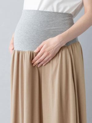 マタニティ ワンピース|【セット】カットソースリーブレストップス&ギャザーマキシスカート マタニティ・授乳服【出産後も長く使える】