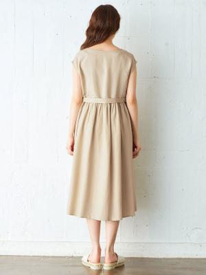 マタニティ ワンピース|テンセル麻フレアワンピース マタニティ・授乳服【出産後も長く使える】