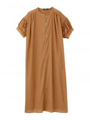 マタニティ ワンピース|コットンローンシアーロングワンピース　マタニティ・授乳服【出産後も長く使える】|ベージュ