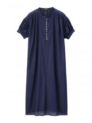 マタニティ ワンピース|コットンローンシアーロングワンピース　マタニティ・授乳服【出産後も長く使える】|ネイビー