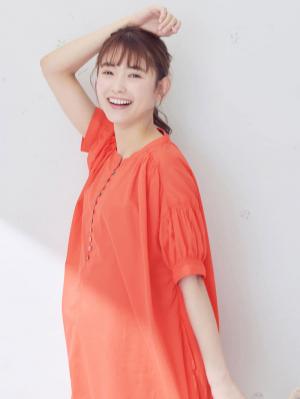 マタニティ ワンピース|コットンローンシアーロングワンピース　マタニティ・授乳服【出産後も長く使える】|コーラルオレンジ