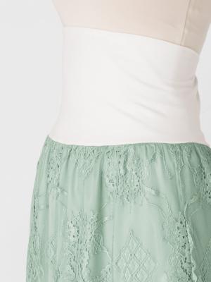 マタニティ スカート|【産前産後】スカラップレースセミタイトスカート【出産後も長く使える】