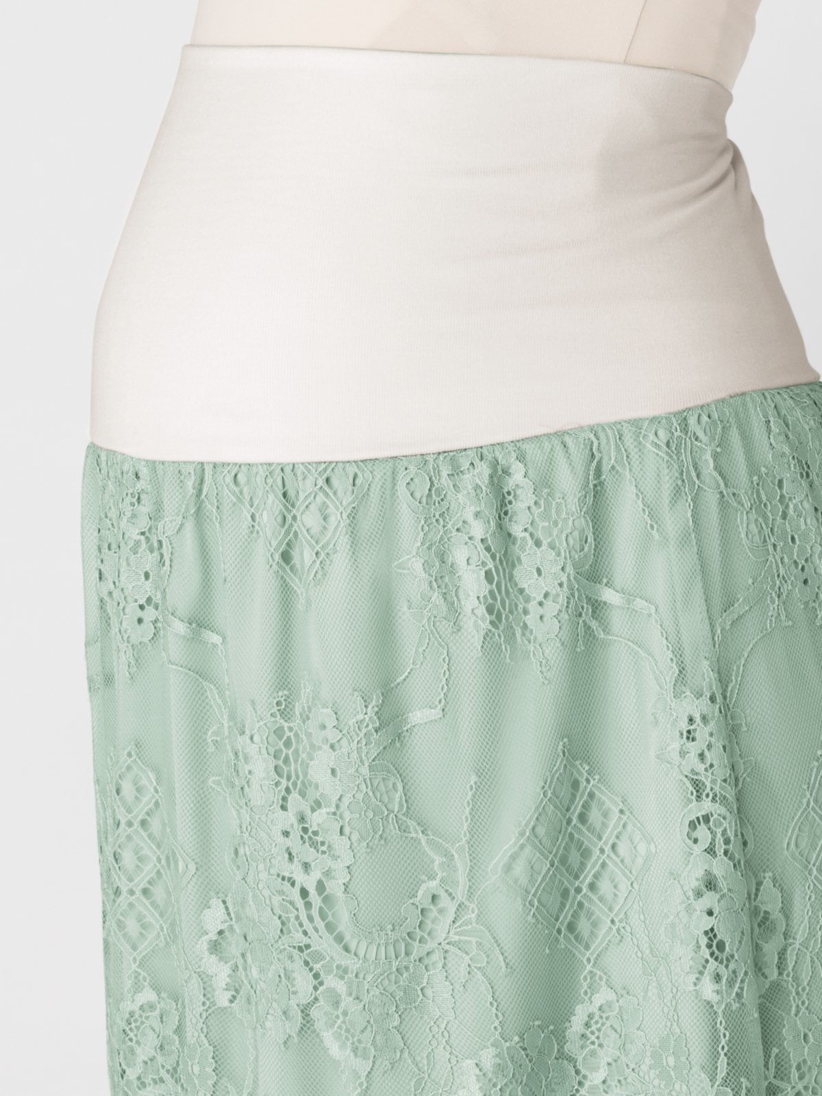 マタニティ スカート|【産前産後】スカラップレースセミタイトスカート【出産後も長く使える】