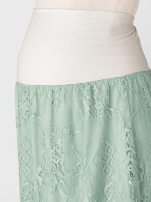 マタニティ スカート|【産前産後】スカラップレースセミタイトスカート【出産後も長く使える】